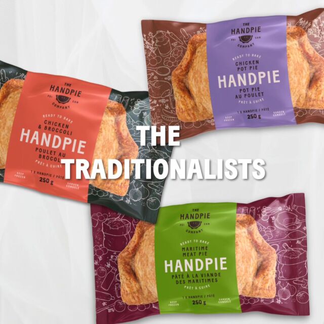 Fan faves to the absolute max! 

Comfort food handpie meal solutions that will consistently knock your proverbial socks off. 

The Maritime Meat Pie is filled with a traditional PEI Christmas pie blend of shredded turkey, pork & beef, seasoned with summer savoury. 

Topping options for the Maritime are varied and personal preferences often start heated battles here at Handpie HQ. 

#TeamMustardPickle