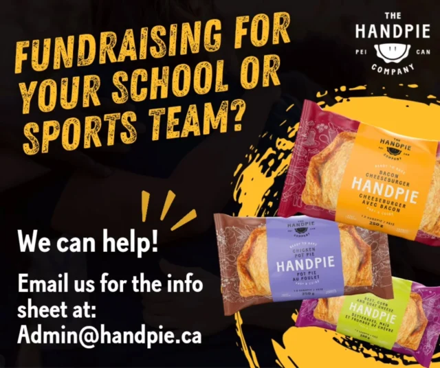 📣 New PEI fundraising program! 

After a couple of successful partnerships last fall, we're ready to officially launch our group fundraising program. 

Do you have a team or school group that's looking to raise money for something awesome? 

Keeping in mind that handpies need to be kept fully frozen until you bake them, we can offer delivery to your pick-up location with our delivery van. This way, you can have your supporters arrive for a set time where they receive their order straight from the freezer on wheels!

Think that this is an excellent solution for your fundraising conundrum? 

✨️Contact us at the email in the post today✨️